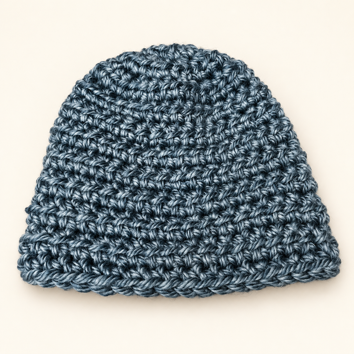 Blue gray adult crochet toboggan