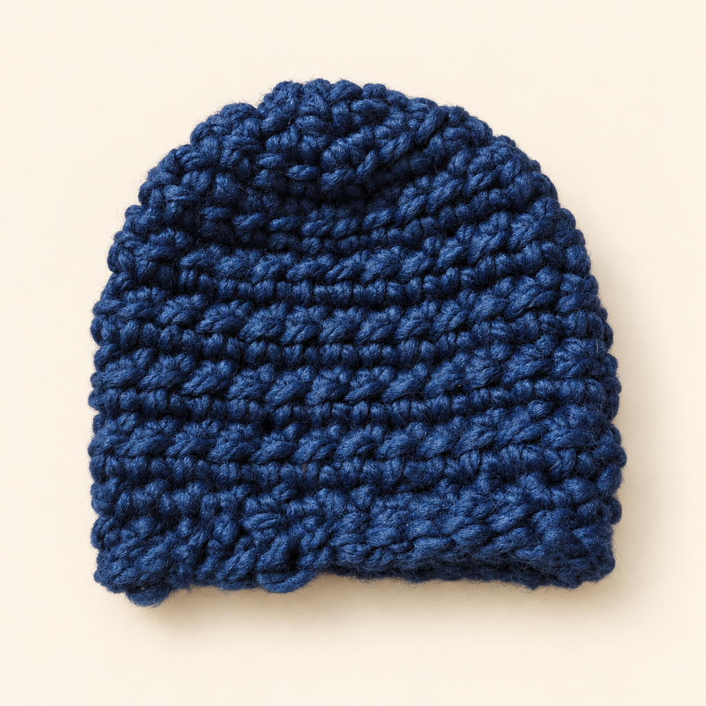Navy blue adult crochet toboggan