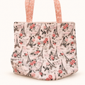 Handmade Paris-Themed Tote Bag on a cream studio background