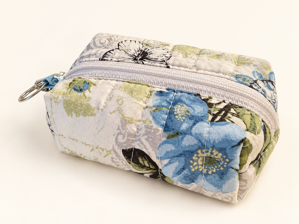 Life is Blue-tiful Floral Small Boxy Bag on a cream studio background