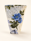 Life is Blue-tiful Floral Cup Cozy on a cream studio background