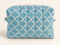 Life is Blue-tiful Blue Makeup Bag on a cream studio background