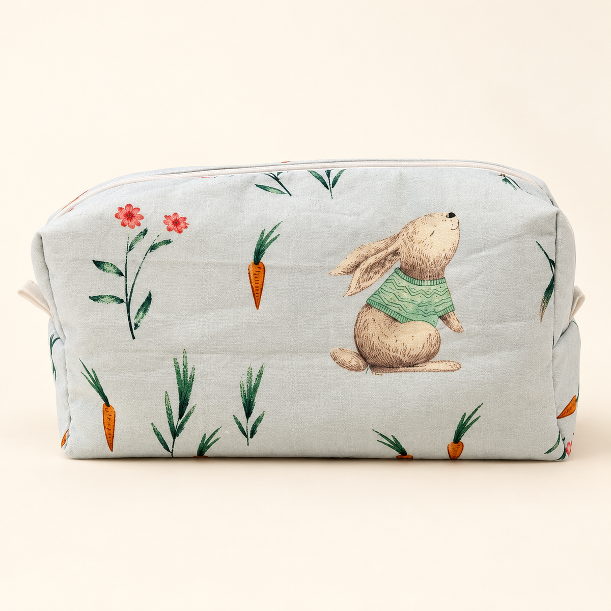 Bunnies & Carrots handmade makeup bag