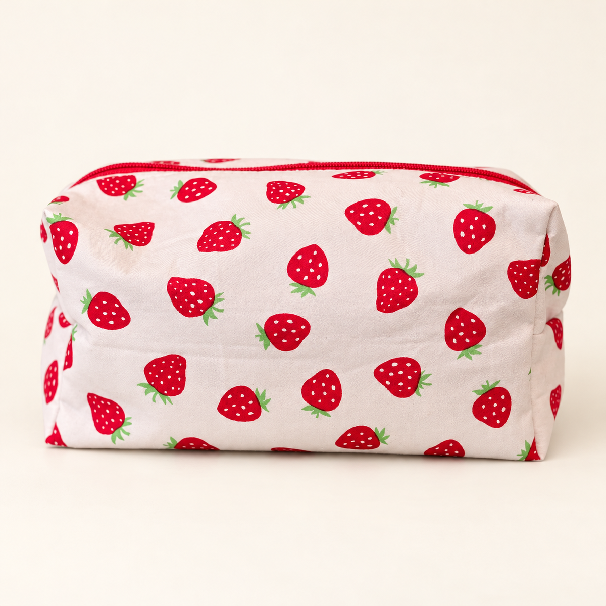 Strawberries handmade makeup bag