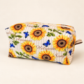 Sunflowers & Butterflies handmade makeup bag