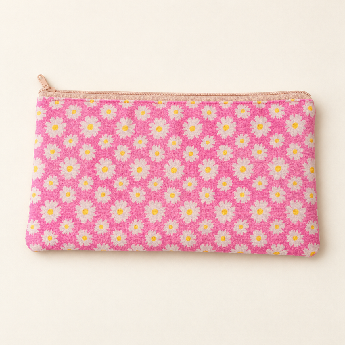 Pink Daisies pencil zipper case