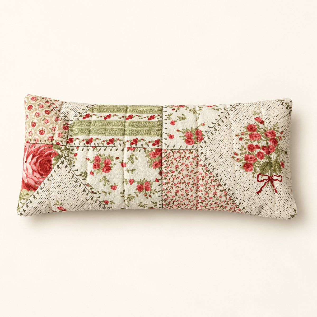 Small shabby chic hot and cold compress with floral patchwork print